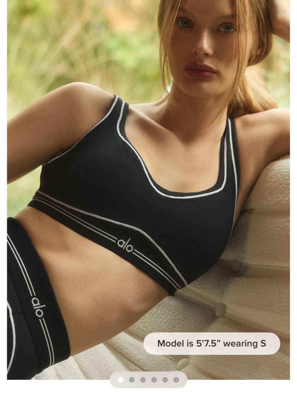 Alo Airbrush heartthrob bra-black/white-large